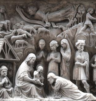 Elia y Giovanni Gagini, Adoració dels Reis Mags (1457), via degli Orefici, Gènova