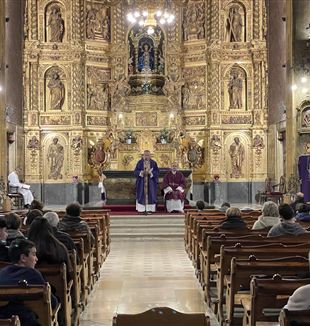 El bisbe Romà Casanova en la seva homilia al Santuari de la Gleva el passat 2 de març (Autor: Fran Pericas)
