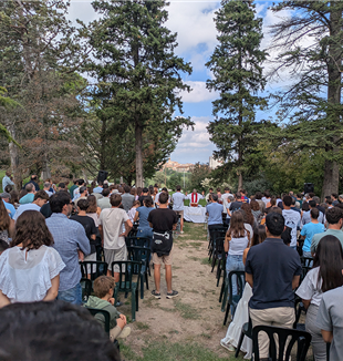 Un moment de la celebració eucarística durant la jornada d'inici de curs a la Gleva