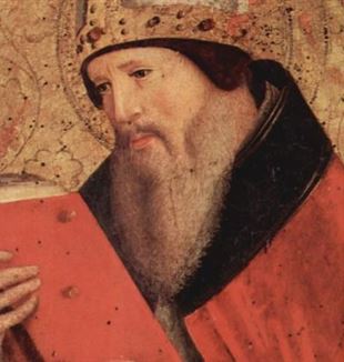 Antonello de Messina, “Sant Agustí” (1472-73), detall, Galeria regional del Palau Abatellis a Palerm